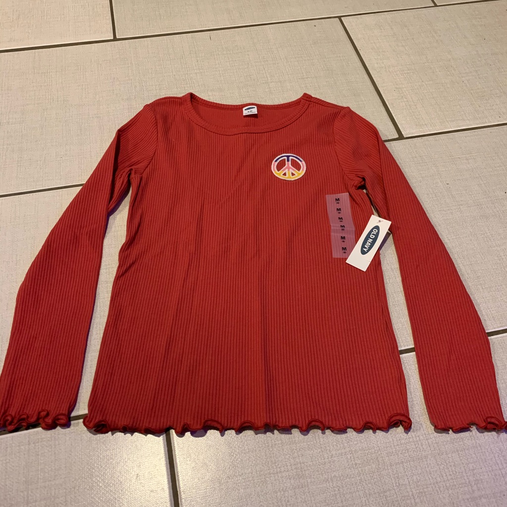 Nwt Old Navy Girls Peace Long Sleeve Top